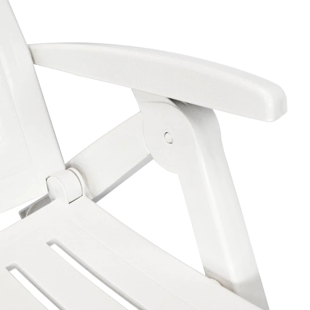 vidaXL Sun Lounger with Footrest Plastic White - Sun Lounger