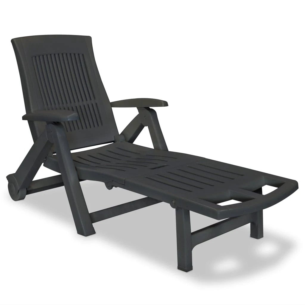 vidaXL Sun Lounger with Footrest Plastic White - Sun Lounger