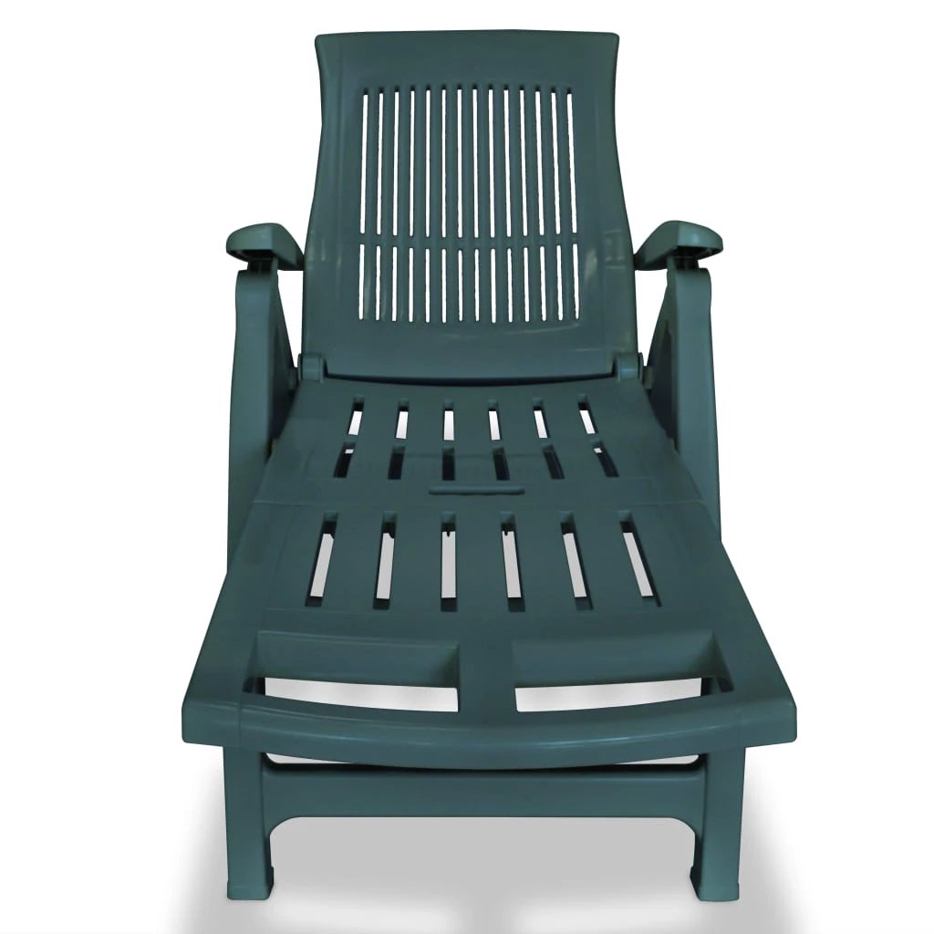 vidaXL Sun Lounger with Footrest Plastic White - Sun Lounger