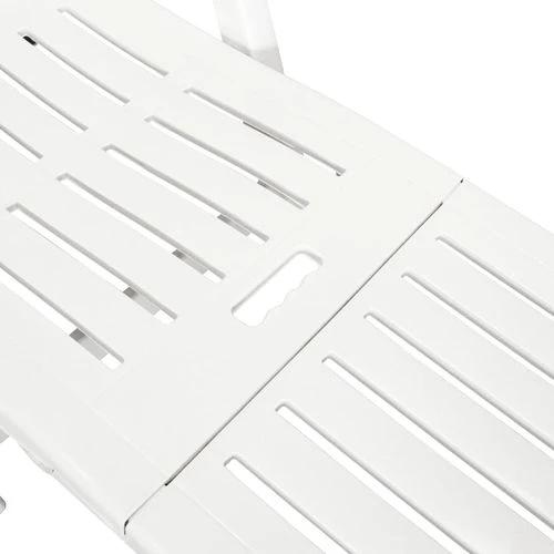 vidaXL Sun Lounger with Footrest Plastic White by vidaXL