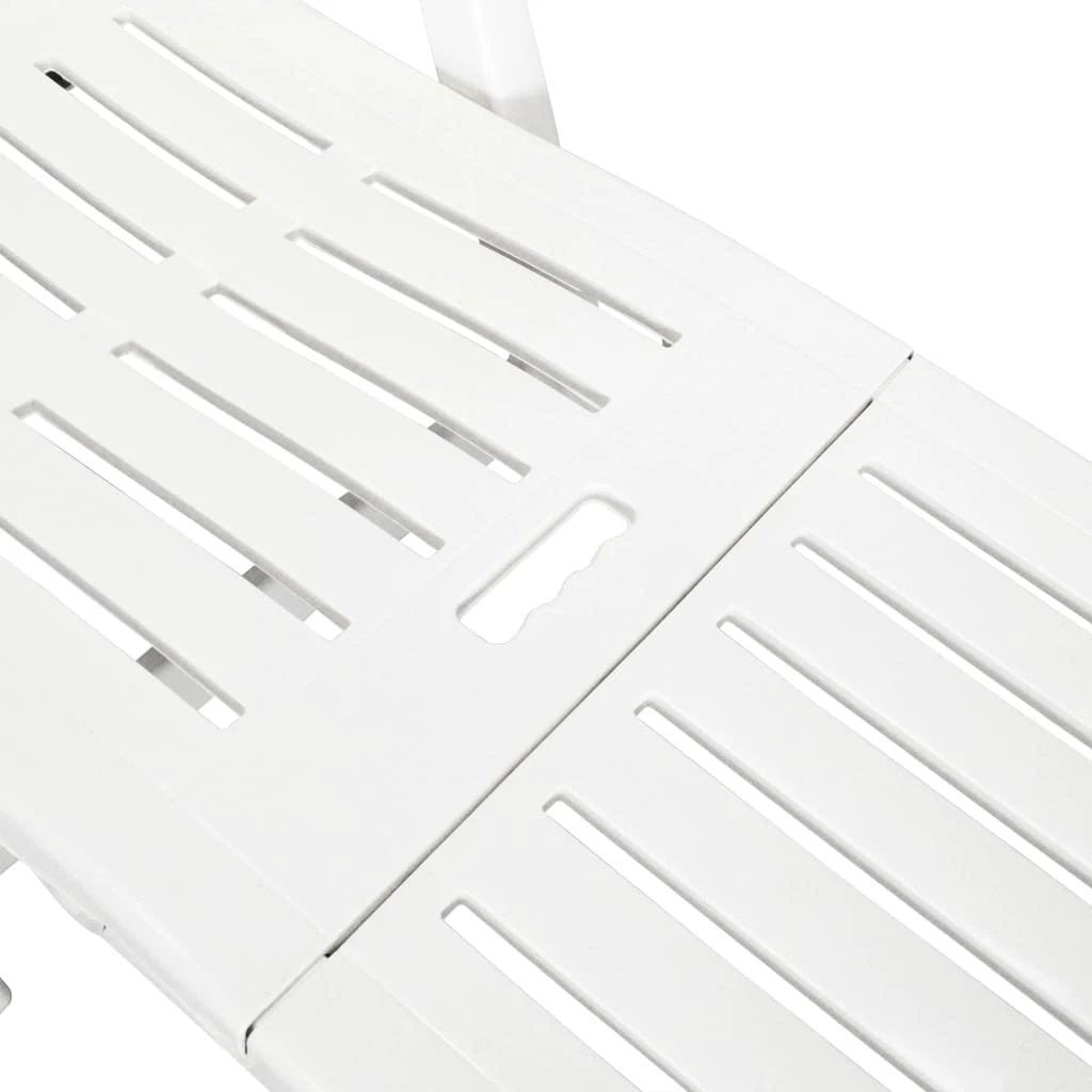vidaXL Sun Lounger with Footrest Plastic White - Sun Lounger