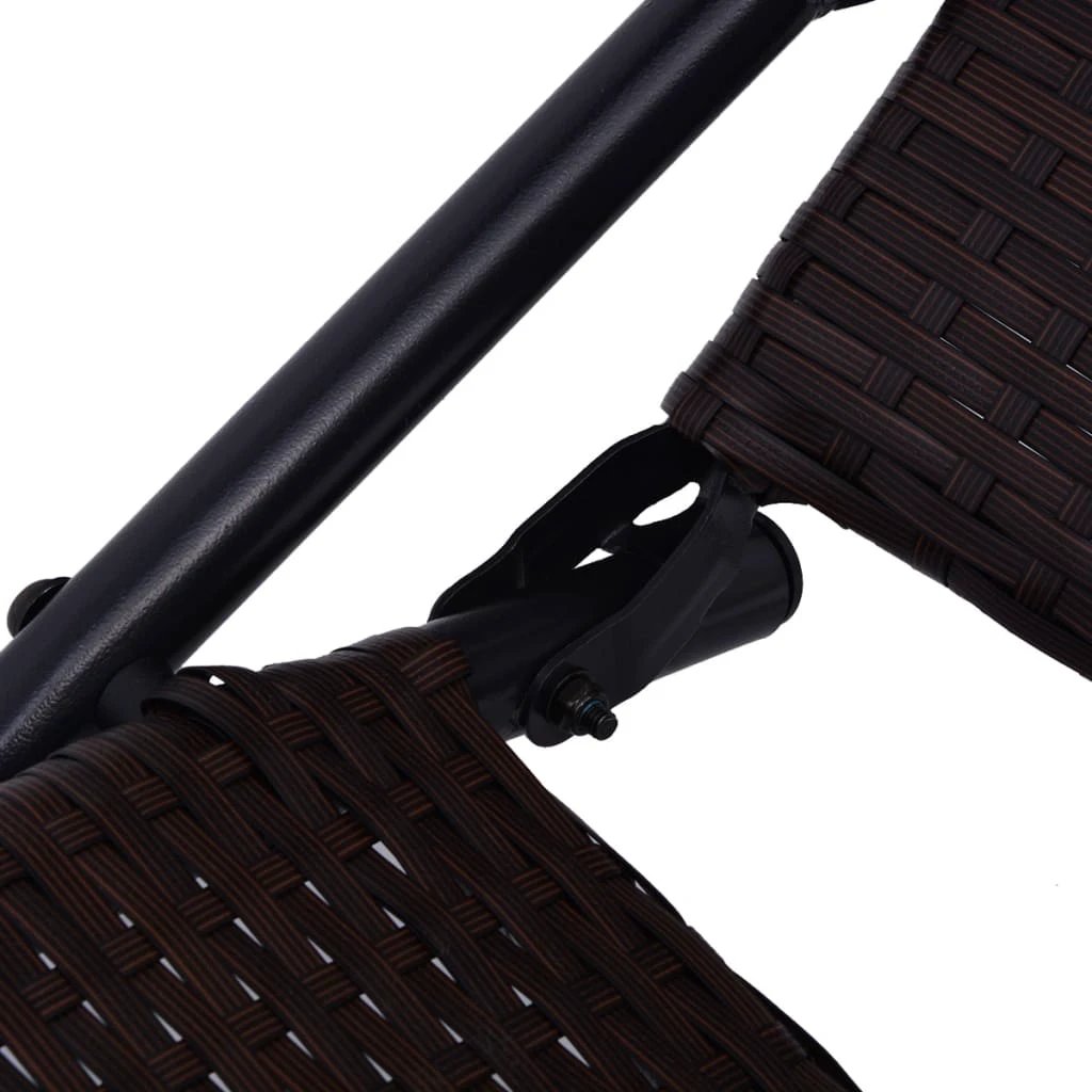 vidaXL Folding Sun Lounger Poly Rattan Brown by vidaXL