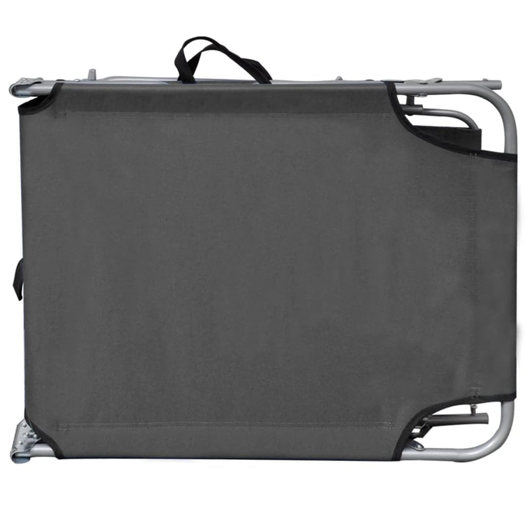 vidaXL Folding Sun Lounger with Canopy Blue Aluminium by vidaXL