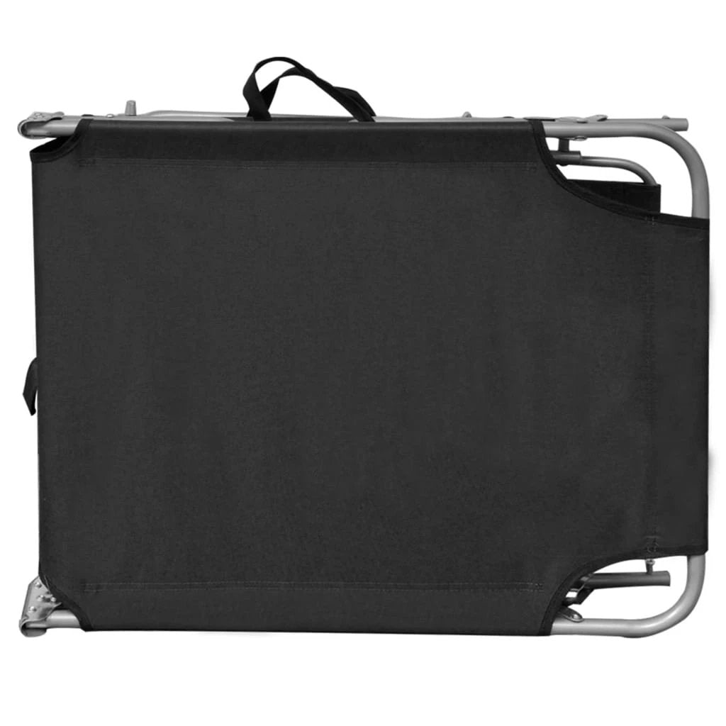 vidaXL vidaXL Folding Sun Lounger with Canopy Blue Aluminium - Sun Lounger
