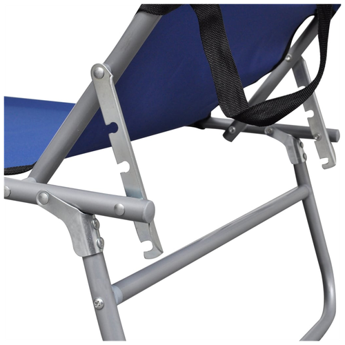 vidaXL Folding Sun Lounger with Canopy Blue Aluminium by vidaXL