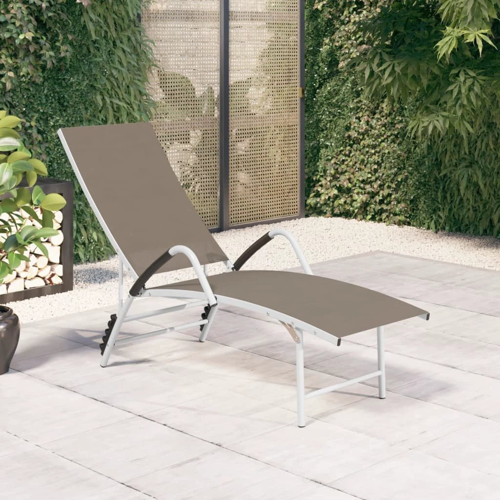 vidaXL vidaXL Sun Lounger Textilene and Aluminium Black - Sun Lounger