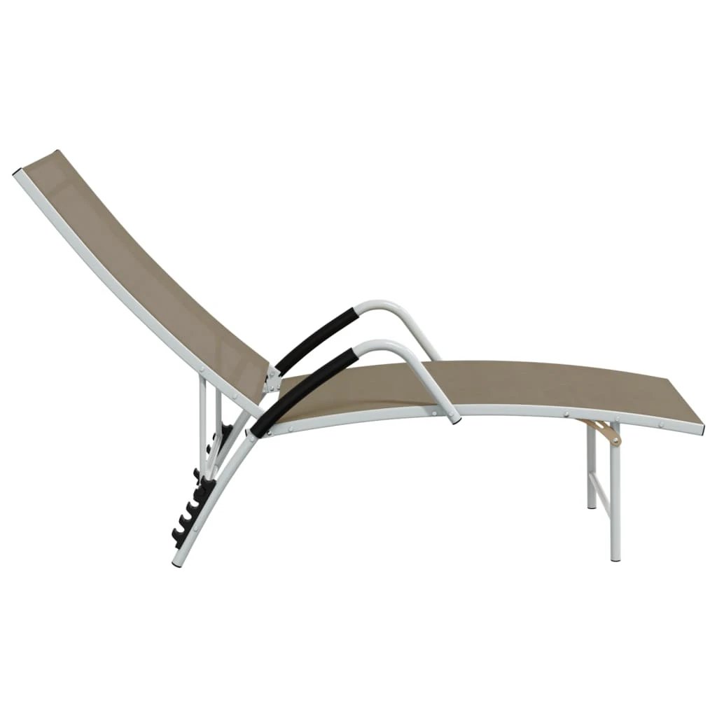 vidaXL vidaXL Sun Lounger Textilene and Aluminium Black - Sun Lounger