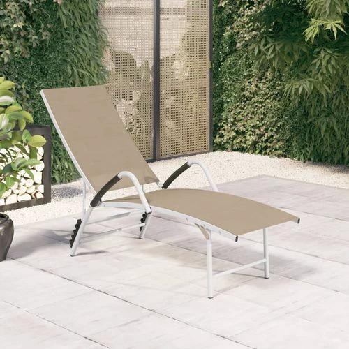 vidaXL vidaXL Sun Lounger Textilene and Aluminium Black - Sun Lounger