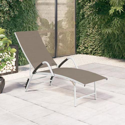 vidaXL vidaXL Sun Lounger Textilene and Aluminium Black - Sun Lounger