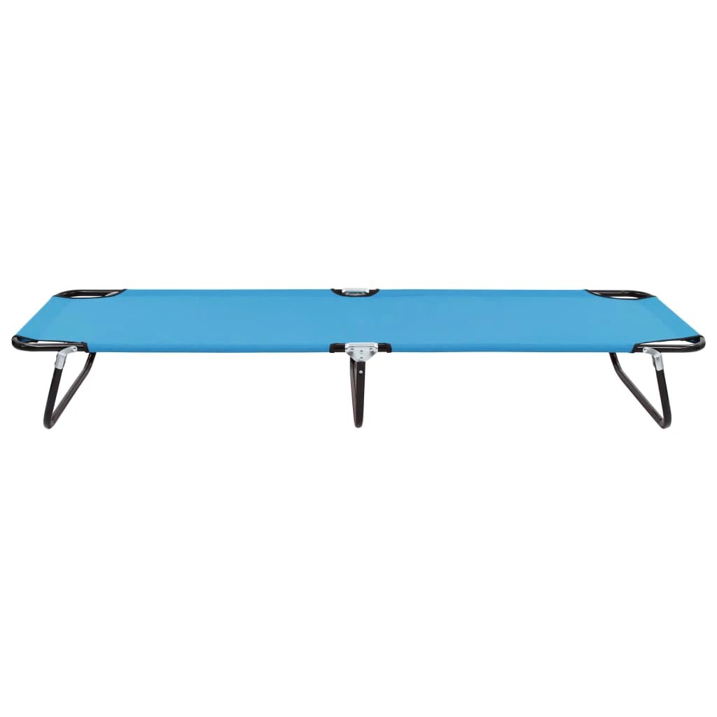 vidaXL Folding Sun Lounger Blue Steel by vidaXL