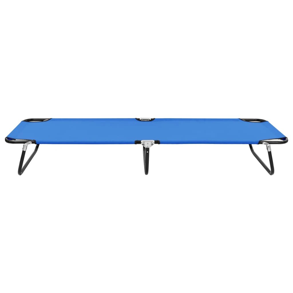 vidaXL vidaXL Folding Sun Lounger Blue Steel - Sun Lounger