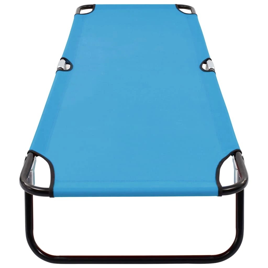 vidaXL Folding Sun Lounger Blue Steel by vidaXL
