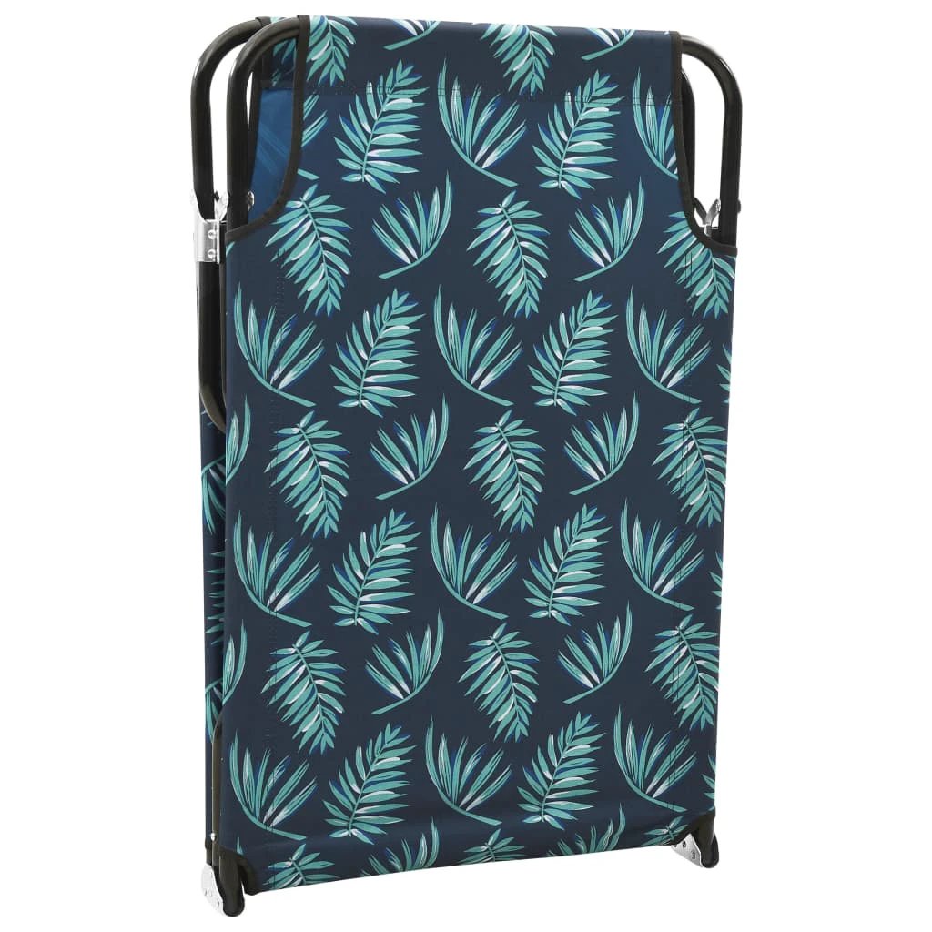 vidaXL Folding Sun Lounger Blue Steel by vidaXL