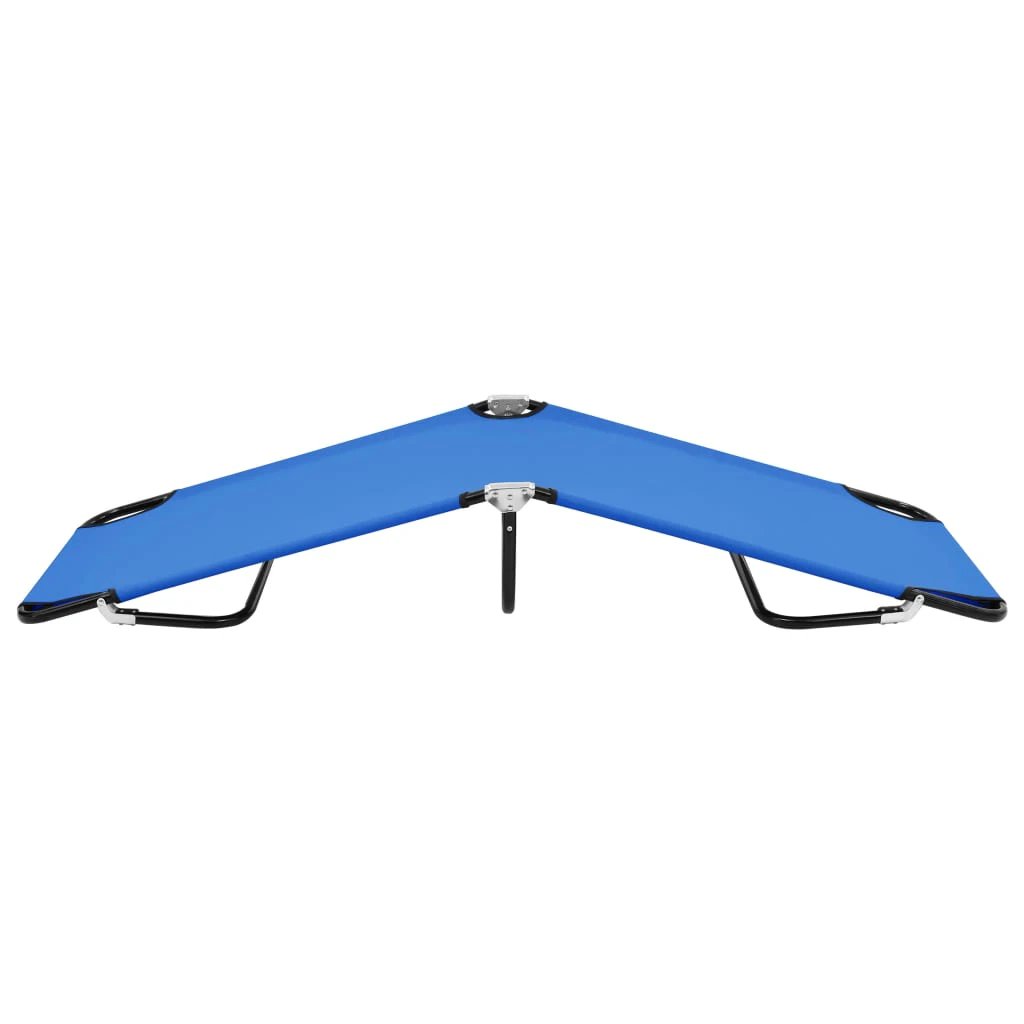 vidaXL vidaXL Folding Sun Lounger Blue Steel - Sun Lounger