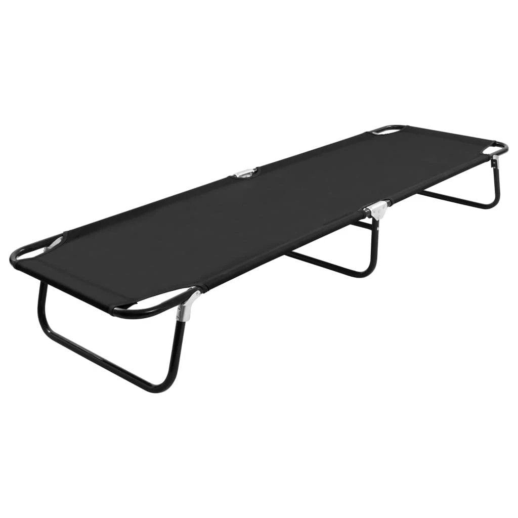 vidaXL vidaXL Folding Sun Lounger Blue Steel - Sun Lounger