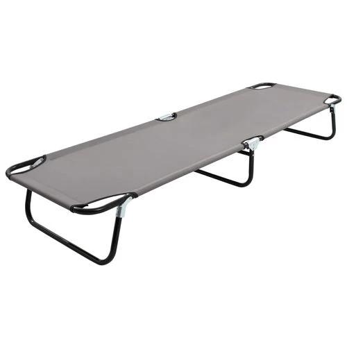 vidaXL Folding Sun Lounger Blue Steel by vidaXL