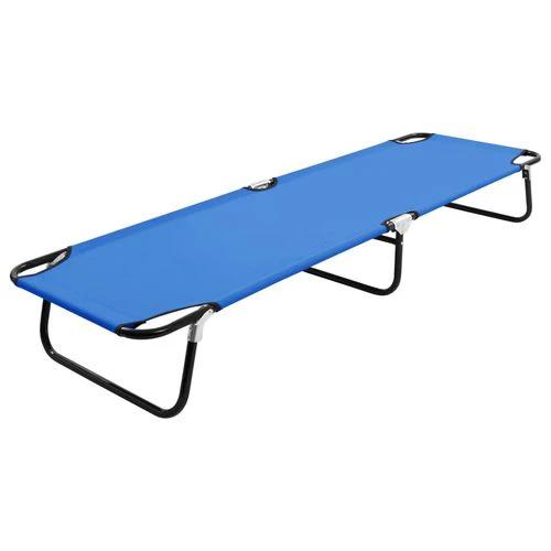 vidaXL Folding Sun Lounger Blue Steel by vidaXL