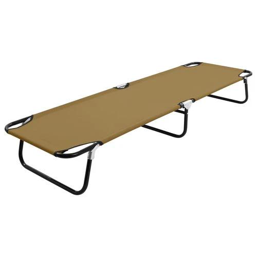 vidaXL Folding Sun Lounger Blue Steel by vidaXL