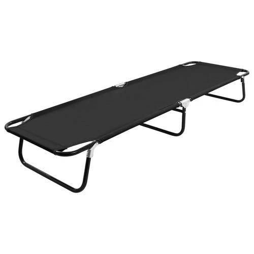 vidaXL Folding Sun Lounger Blue Steel by vidaXL