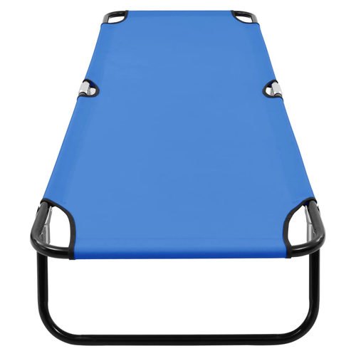 vidaXL Folding Sun Lounger Blue Steel by vidaXL