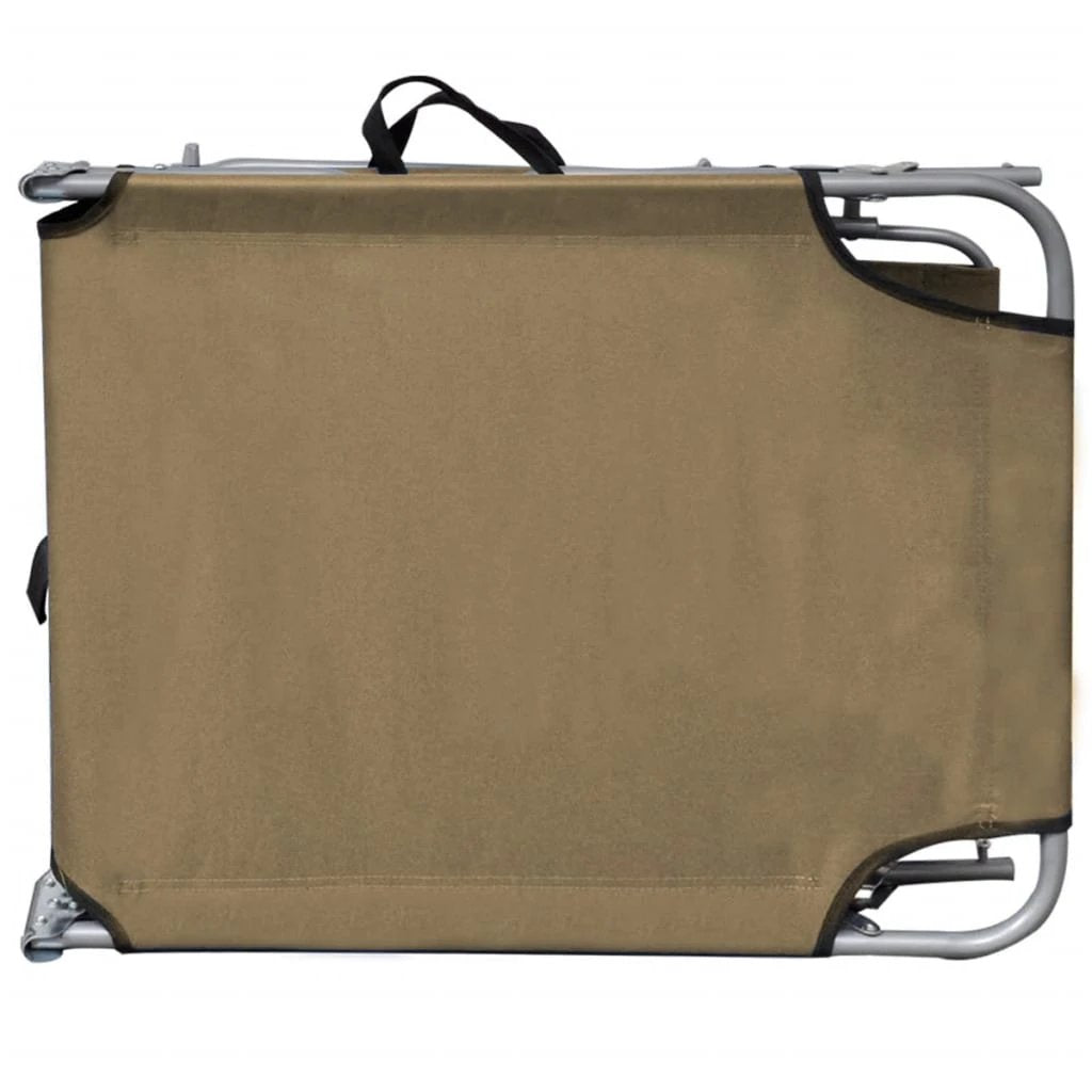 vidaXL Folding Sun Lounger with Canopy Steel Grey - Sun Lounger