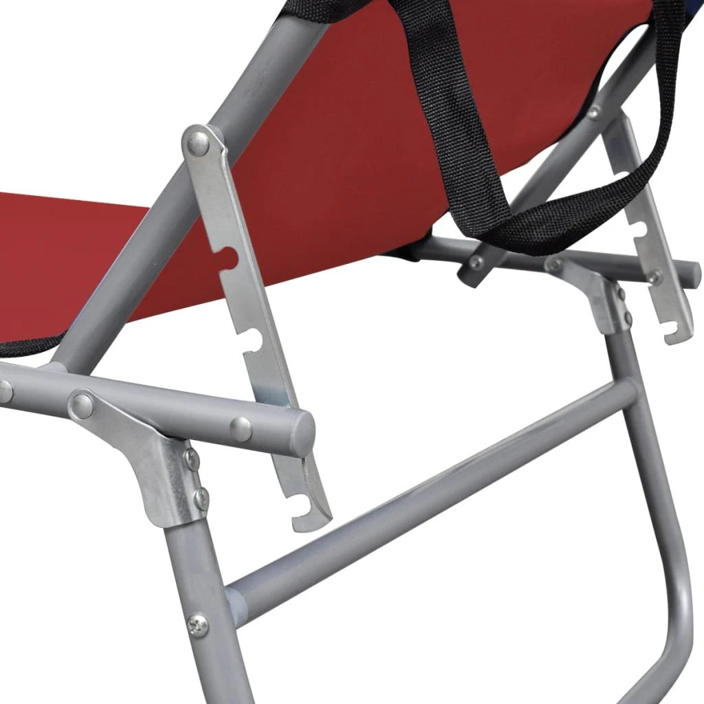 vidaXL Folding Sun Lounger with Canopy Steel Grey by vidaXL