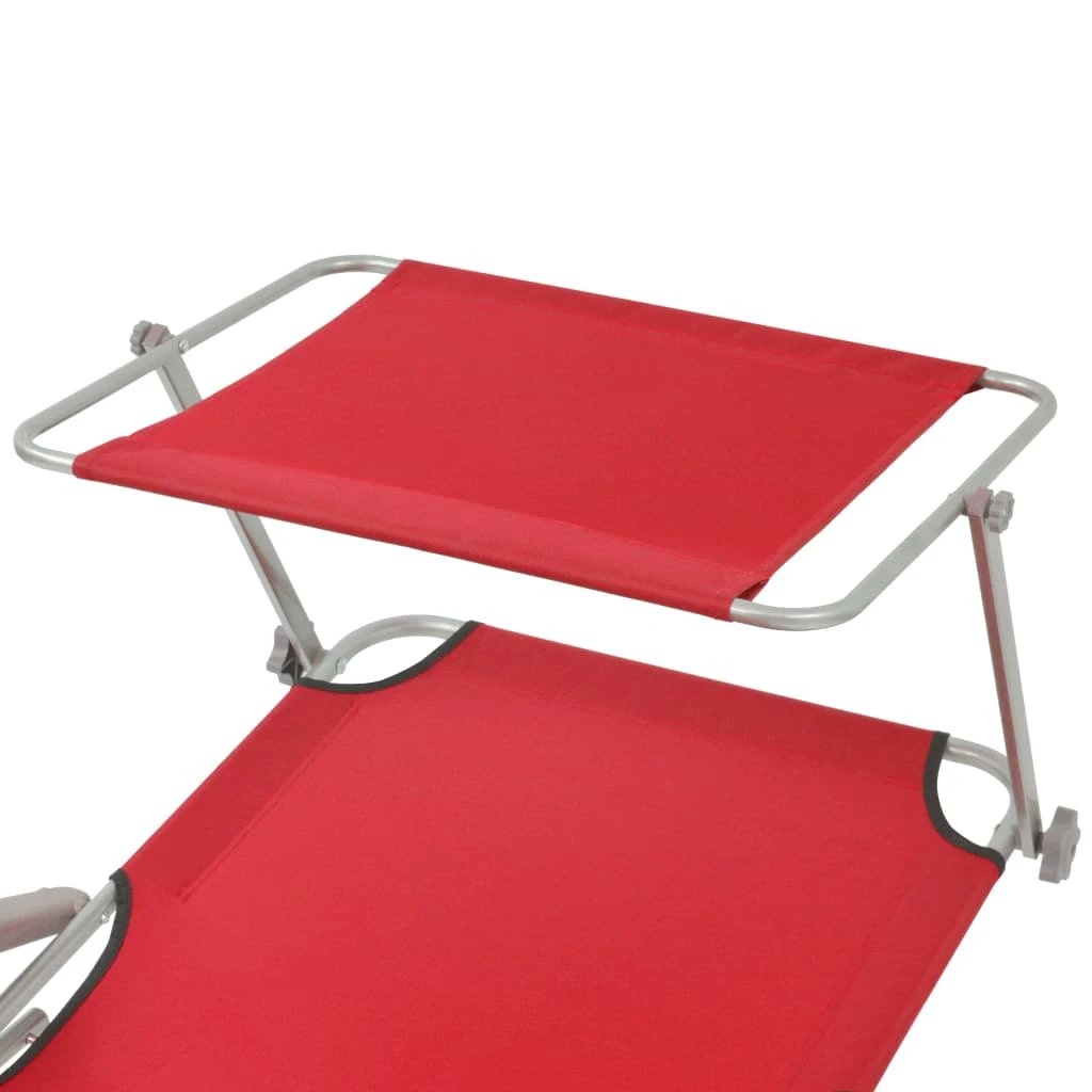 vidaXL Folding Sun Lounger with Canopy Steel Taupe by vidaXL