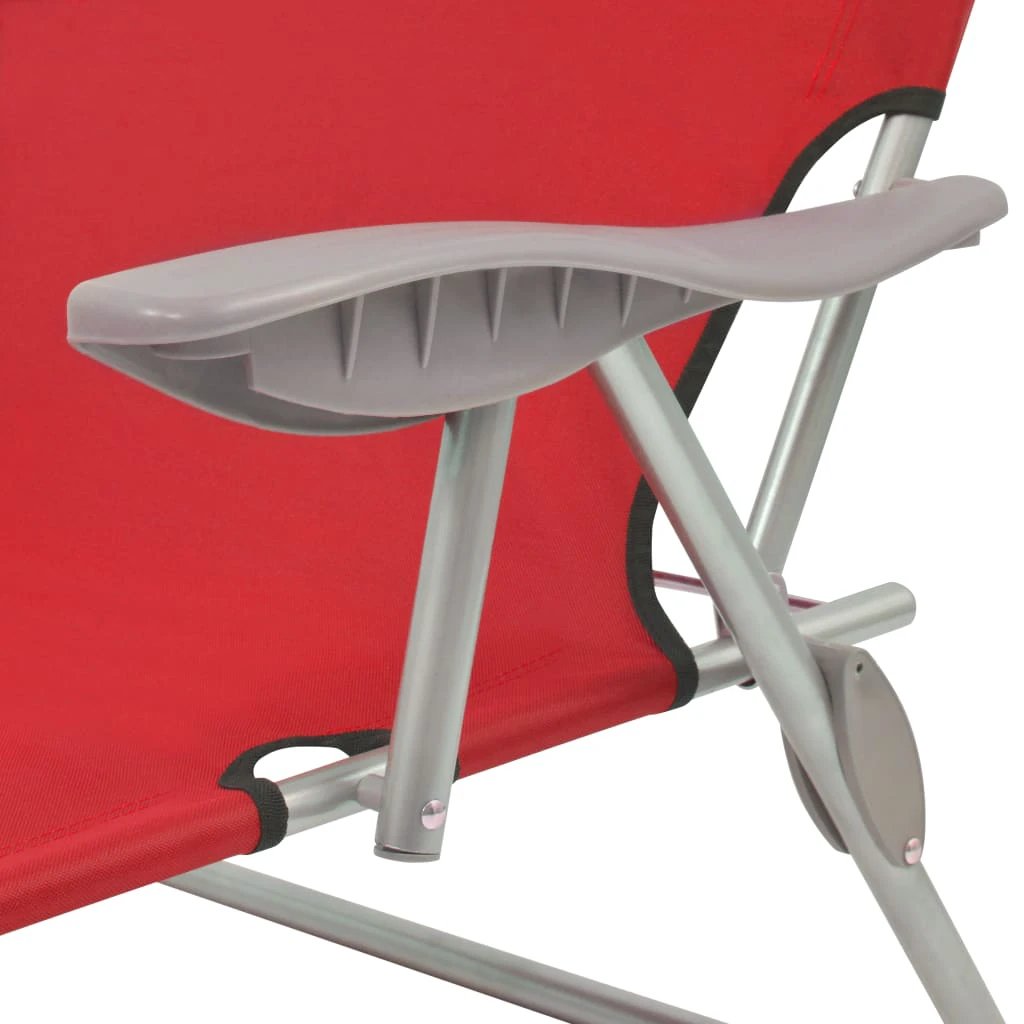 vidaXL Folding Sun Lounger with Canopy Steel Taupe - Sun Lounger