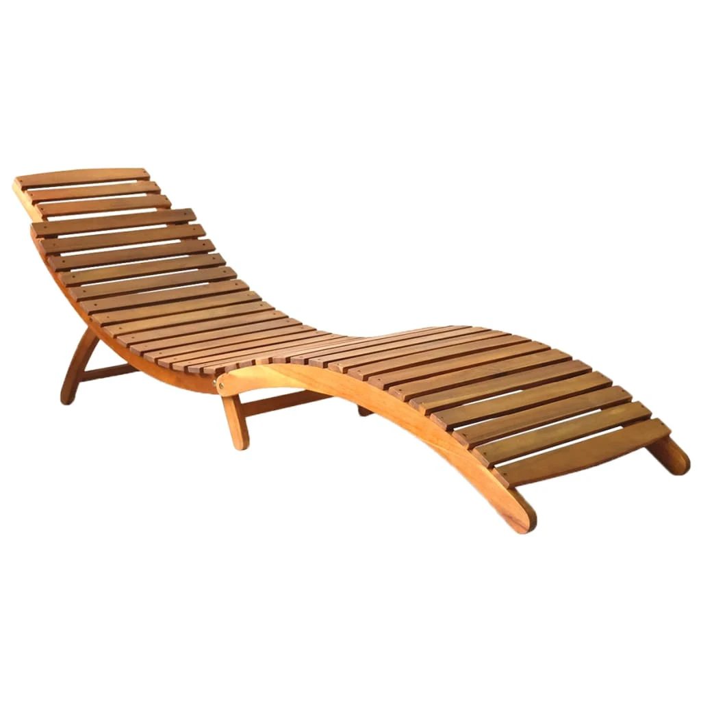 vidaXL Sun Lounger Solid Acacia Wood Brown - Sun Lounger
