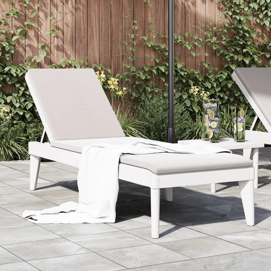 vidaXL vidaXL Sun Lounger White 186x60x29 cm PP - Sun Lounger