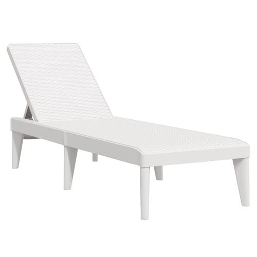 vidaXL Sun Lounger White 186x60x29 cm PP by vidaXL