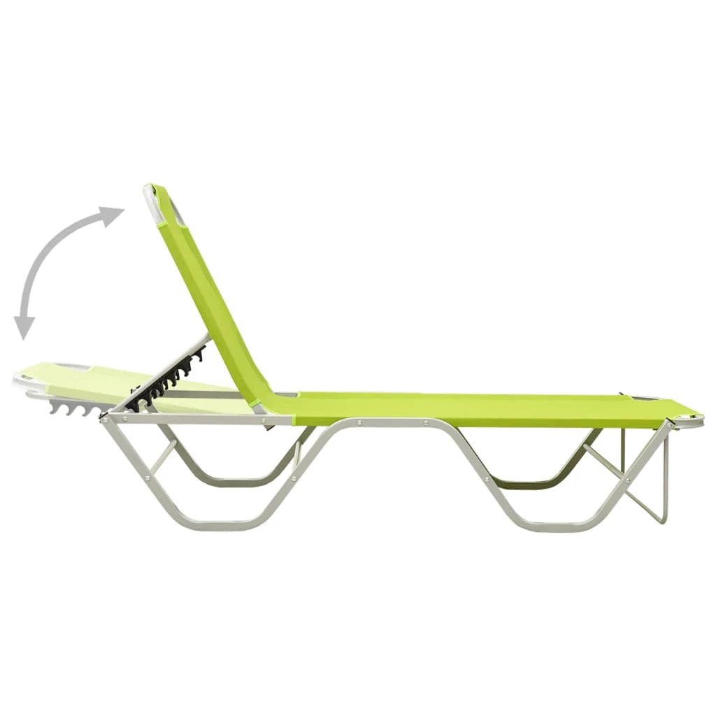 vidaXL Sun Lounger Aluminium and Textilene Black by vidaXL