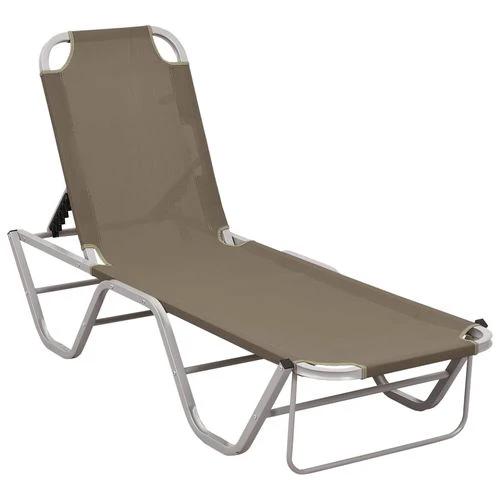 vidaXL Sun Lounger Aluminium and Textilene Black - Sun Lounger