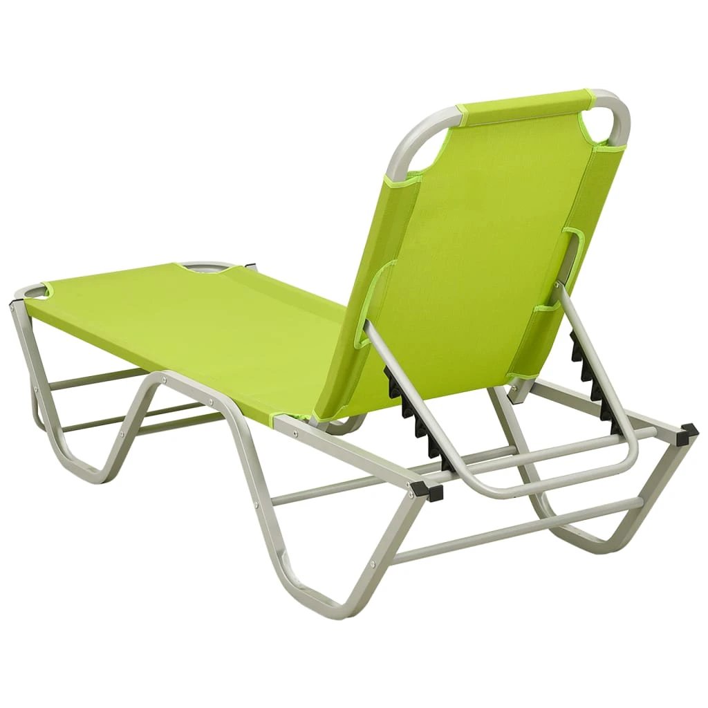 vidaXL Sun Lounger Aluminium and Textilene Black by vidaXL