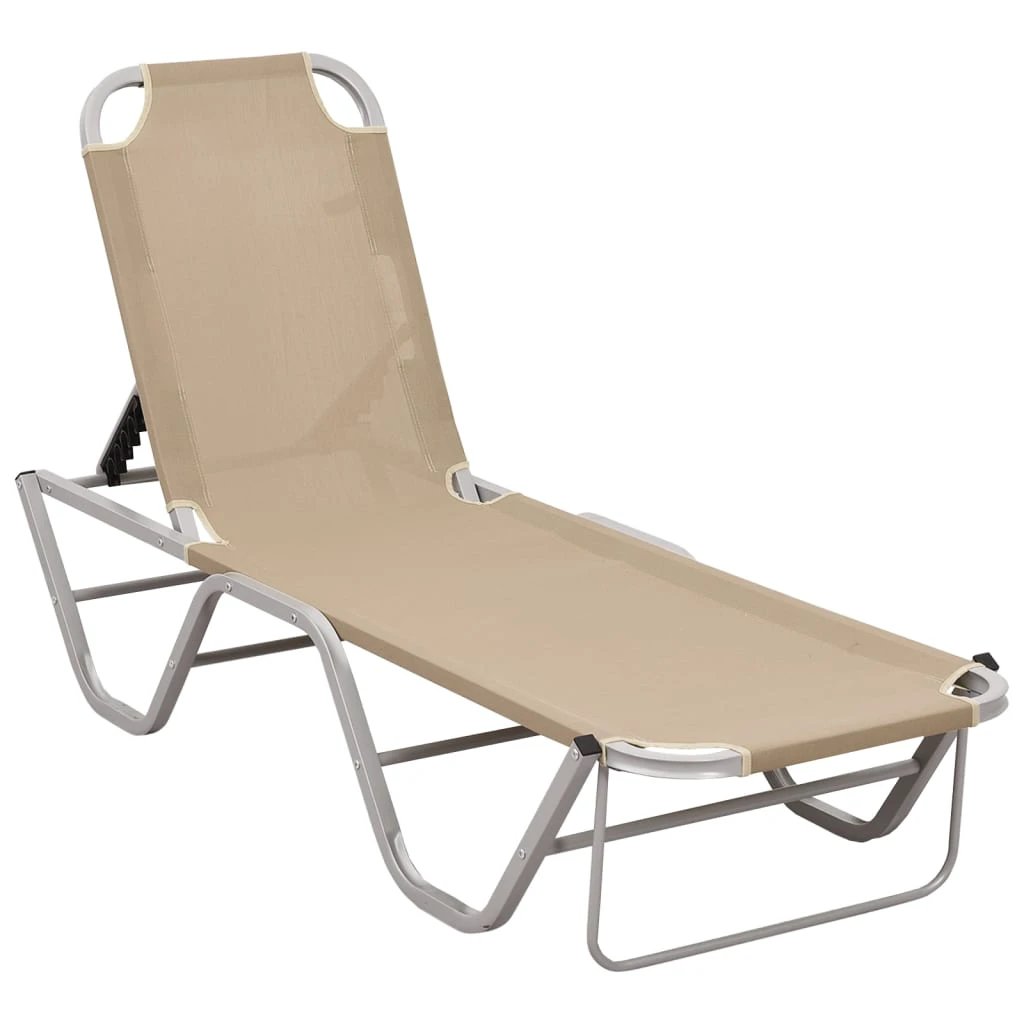 vidaXL Sun Lounger Aluminium and Textilene Black - Sun Lounger