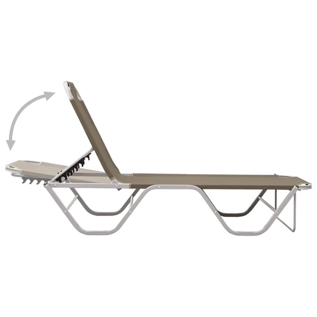 vidaXL Sun Lounger Aluminium and Textilene Black by vidaXL