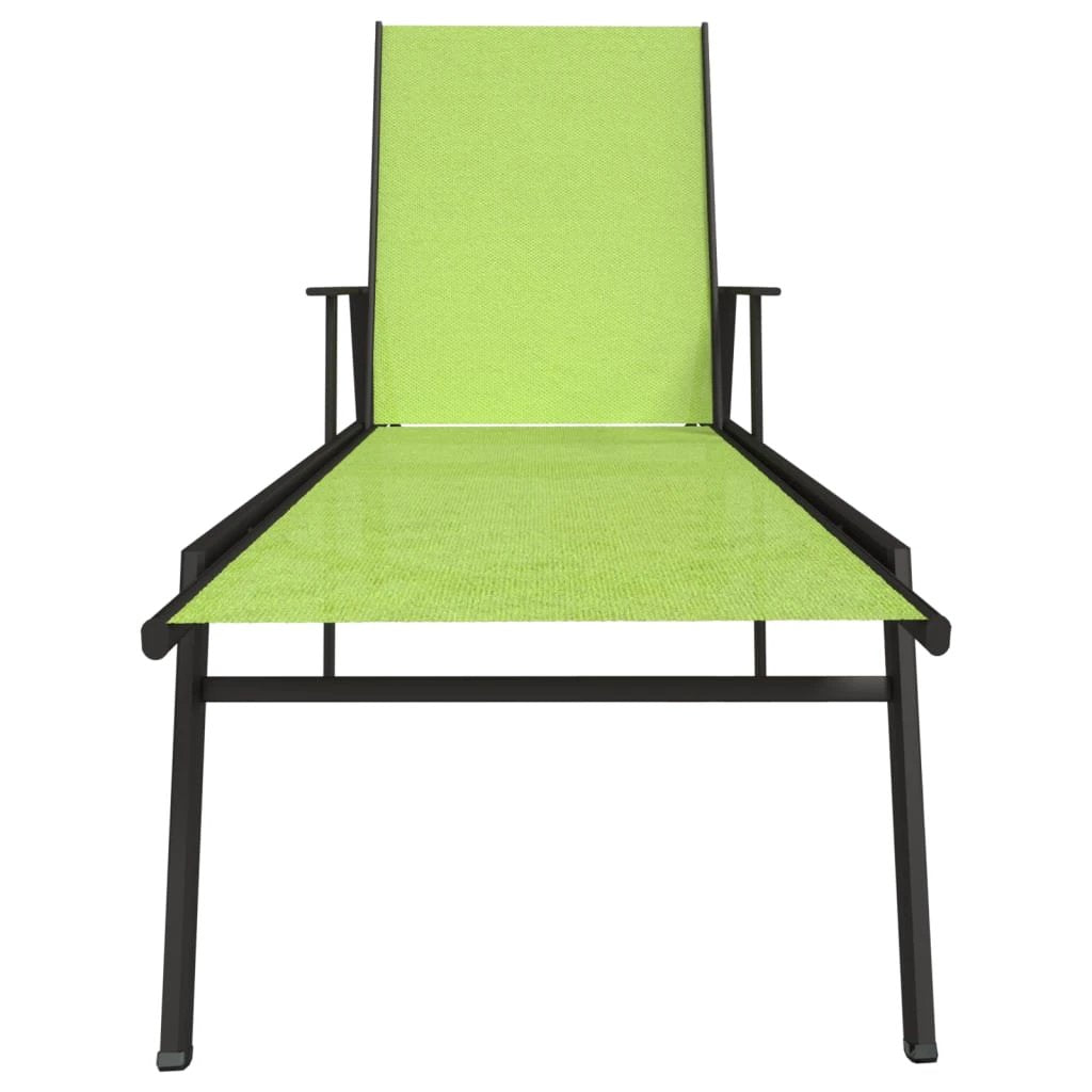 vidaXL Sun Lounger Steel and Textilene Fabric Black by vidaXL