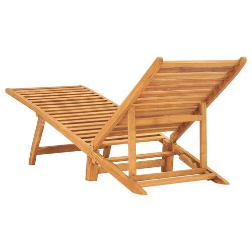 vidaXL Sun Lounger Solid Teak Wood - Sun Lounger