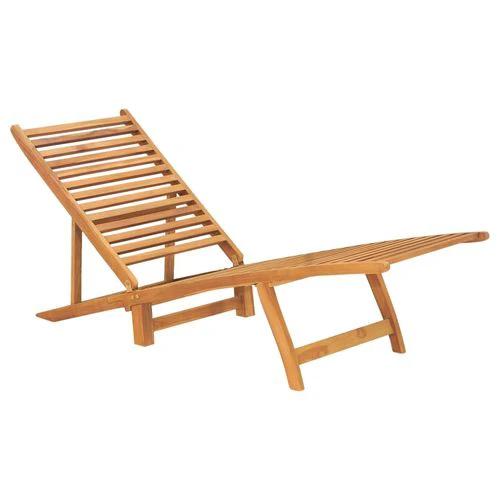vidaXL Sun Lounger Solid Teak Wood - Sun Lounger