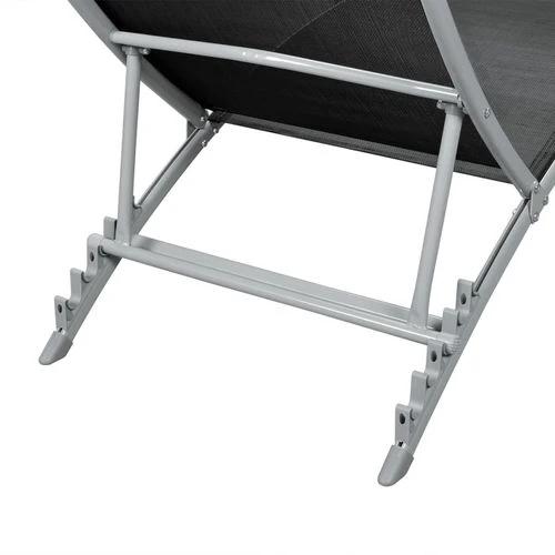 Sun Lounger Steel and Textilene Black by vidaXL
