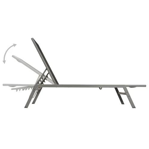 vidaXL Sun Lounger Steel and Textilene Black - Sun Lounger