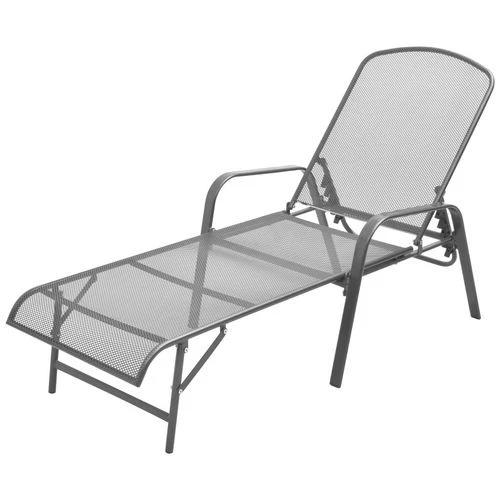 vidaXL Sun Lounger Steel Anthracite - Sun Lounger
