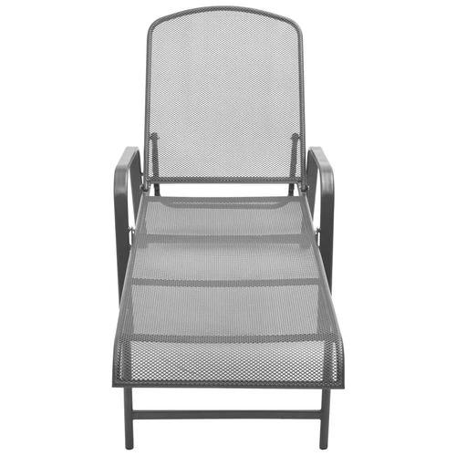 vidaXL Sun Lounger Steel Anthracite - Sun Lounger