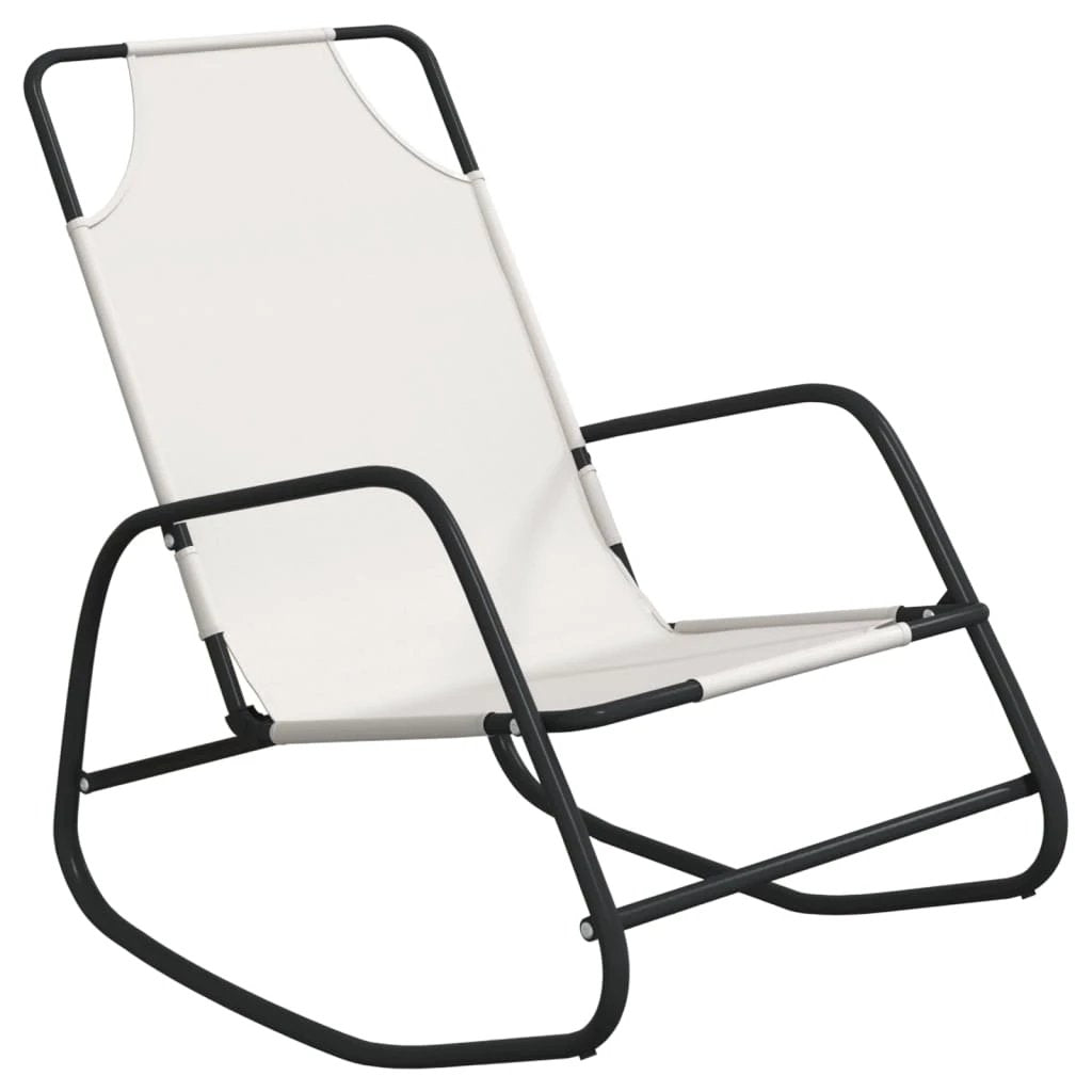 vidaXL Rocking Sun Lounger Black Steel and Textilene by vidaXL