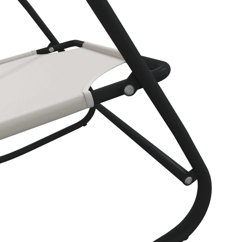 vidaXL Rocking Sun Lounger Black Steel and Textilene by vidaXL