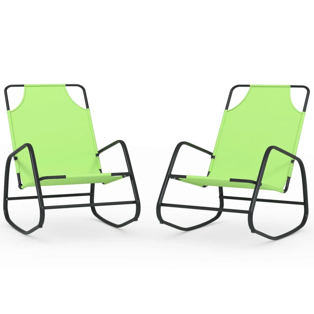 vidaXL Rocking Sun Lounger Black Steel and Textilene - Sun Lounger