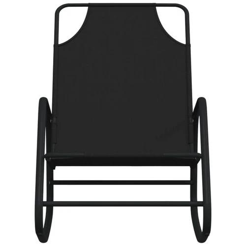 vidaXL Rocking Sun Lounger Black Steel and Textilene - Sun Lounger
