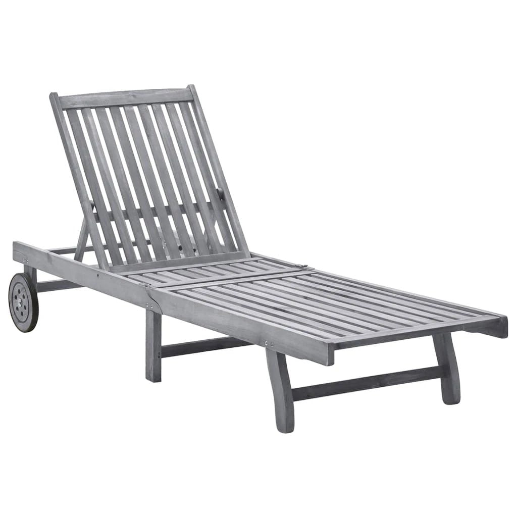 vidaXL Sun Lounger Solid Acacia Wood by vidaXL