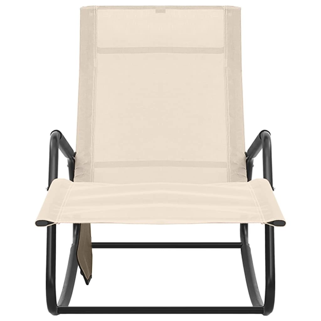 vidaXL Sun Lounger Steel and Textilene Black by vidaXL