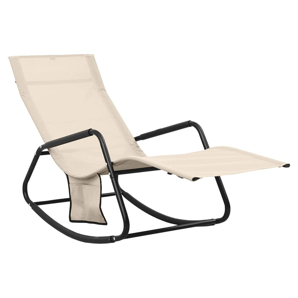 vidaXL Sun Lounger Steel and Textilene Black by vidaXL